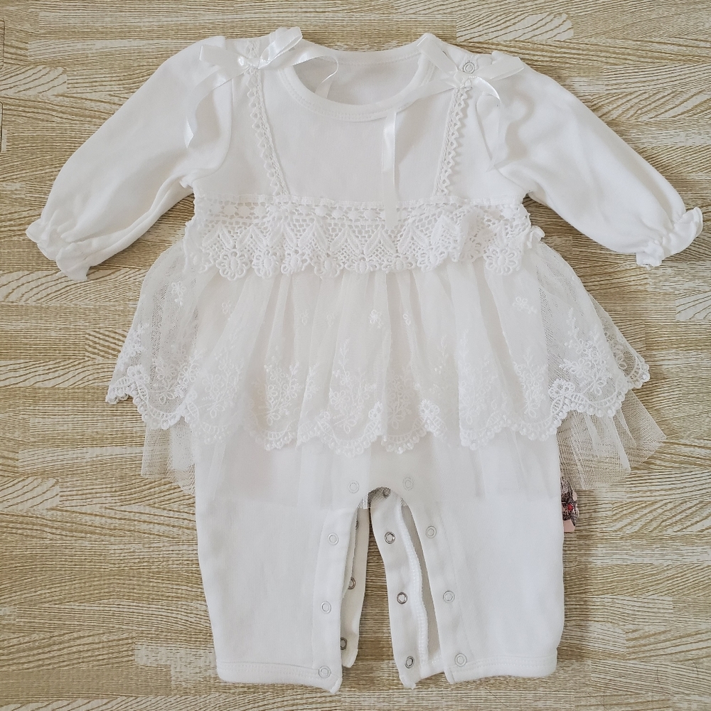 Baby Girl Romper White Christening
